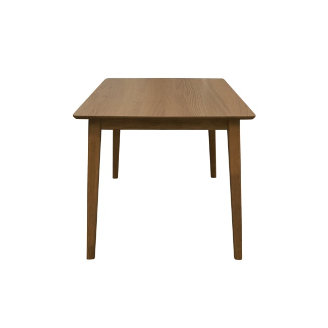 Koa Dining Table 1.5m in Walnut with Koa Bench 1.4m in Walnut and 2 Lana Dining Chairs in Walnut, Elephant Grey - 3