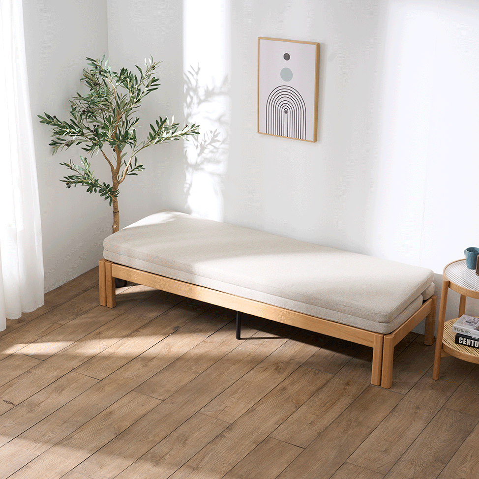 Cleo Sofa Bed Bench 2m Gravel White, Small Sofas by HipVan