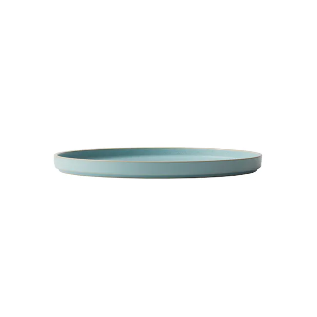 Luzerne MOD Round Coupe Plate - Frosted Blue (3 Sizes) - 3 - Light blue ceramic bowl with subtle speckled pattern