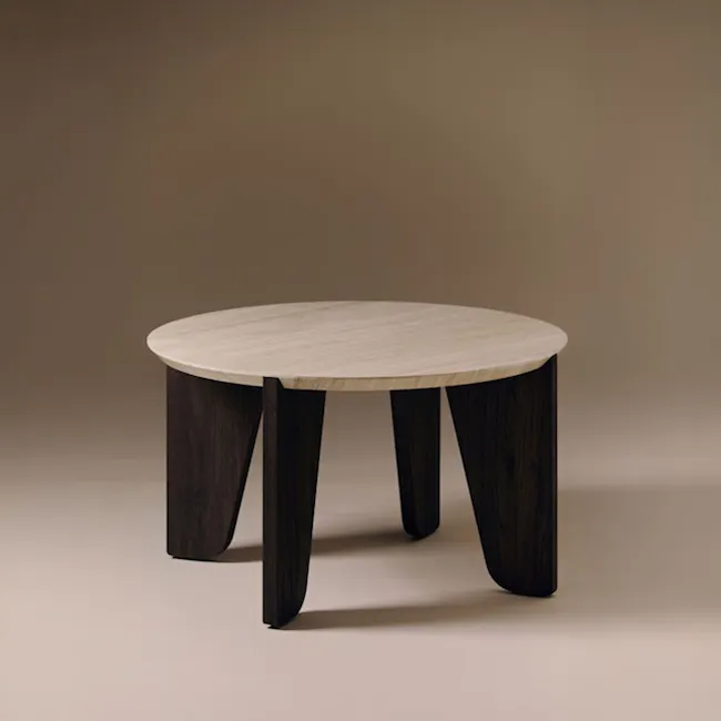 Collie Round Coffee Table 0.8m - Antique Brown - 2