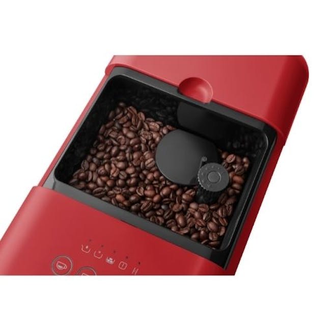 SMEG Bean-To-Cup Coffee Machine with Steam Dispenser - Red - 4