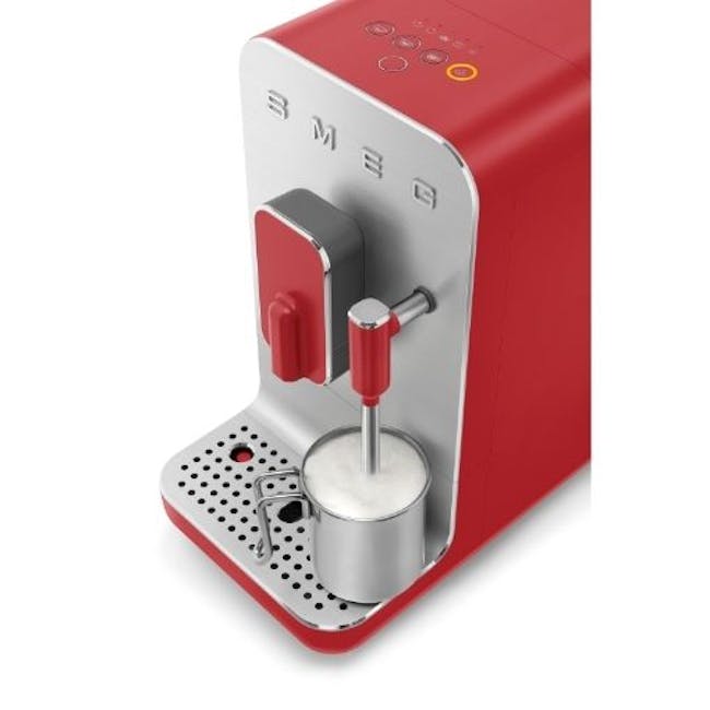 SMEG Bean-To-Cup Coffee Machine with Steam Dispenser - Red - 1