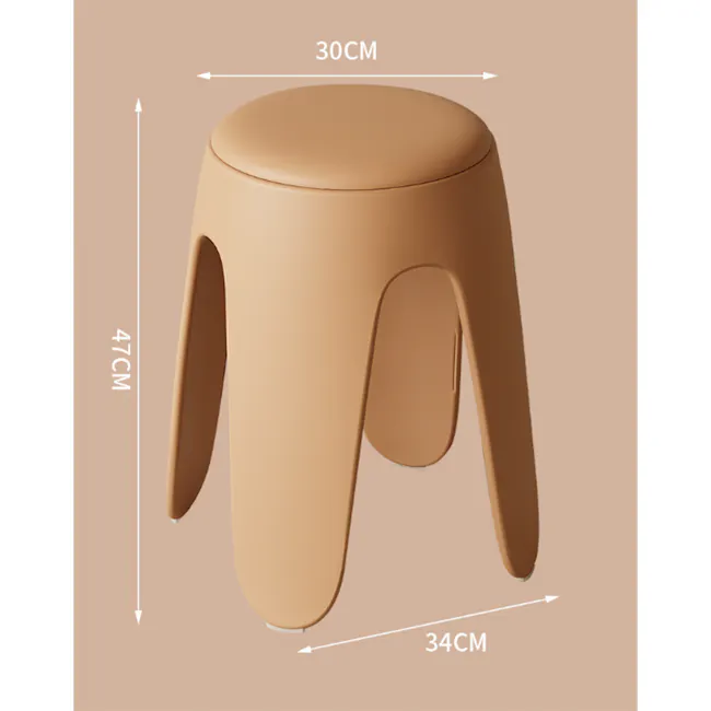 Noki Stackable Stool - Khaki (Faux Leather) - 10