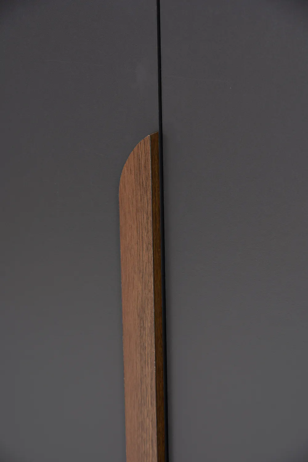 Miah 3 Door Wardrobe - Walnut, Grey - 11