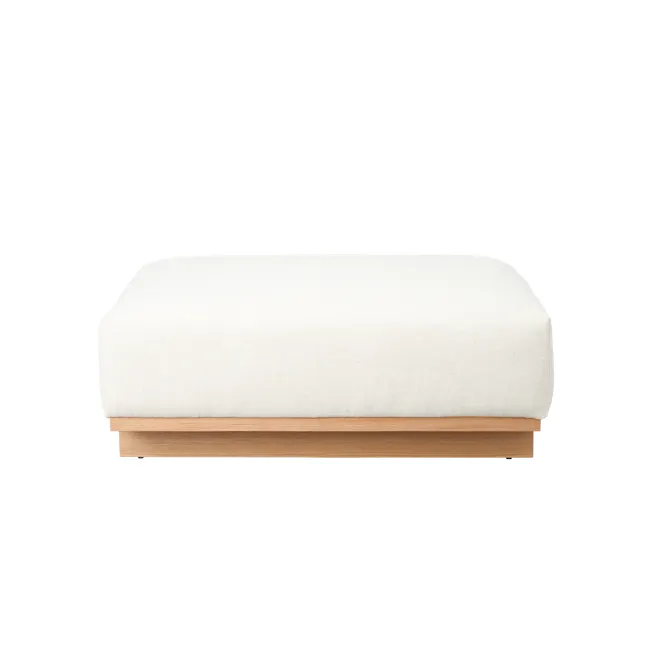 Miu 3 Seater Extended Lounge Sofa - 25 - White cushion, wooden base, minimalist design, soft texture, comfortable surface
