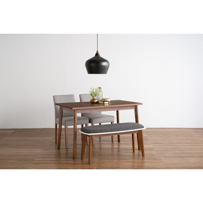 Acker Dining Table 1.5m with Harold Bench 1m and 2 Harold Dining Chair in Seal - 8
