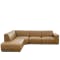 Milan 4 Seater Corner Extended Sofa - Tan (Faux Leather) - 0