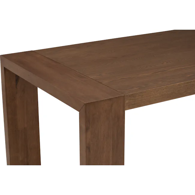 Clarkson Dining Table 1.8m in Cocoa with 4 Fabian Dining Chairs in Dolphin Grey - 7 - Wooden table with smooth surface, dark