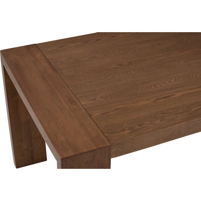 Clarkson Dining Table 1.8m in Cocoa with 4 Fabian Dining Chairs in Dolphin Grey - 8 - Wooden table, natural wood finish