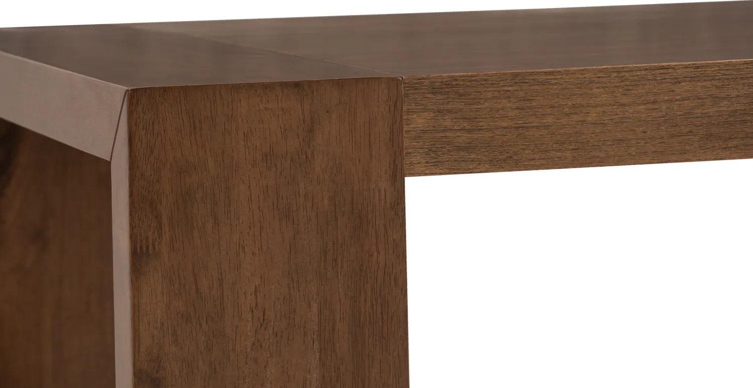 Clarkson Dining Table 1.8m - Cocoa - 14 - Wooden table with smooth surface, dark brown finish, natural grain texture, corner