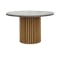 Ellie Round Concrete Dining Table 1.2m with 4 Denver Dining Chairs in Yellow, Green, White and Blue - 1