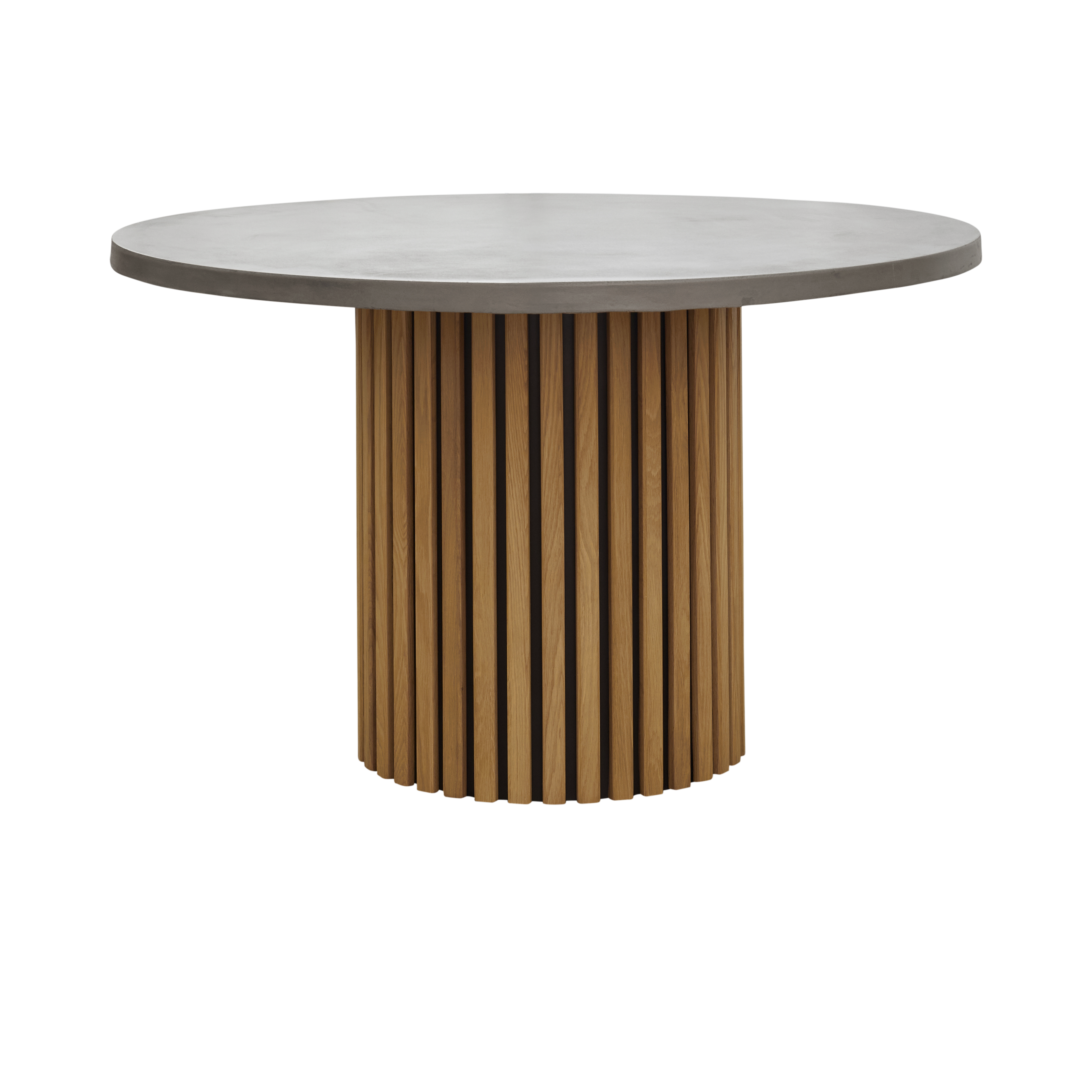 circular concrete dining table