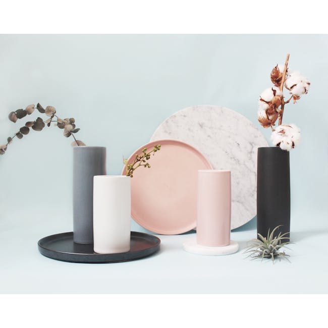 Nordic Matte Vase Small Straight Cylinder - Dusty Pink - 1
