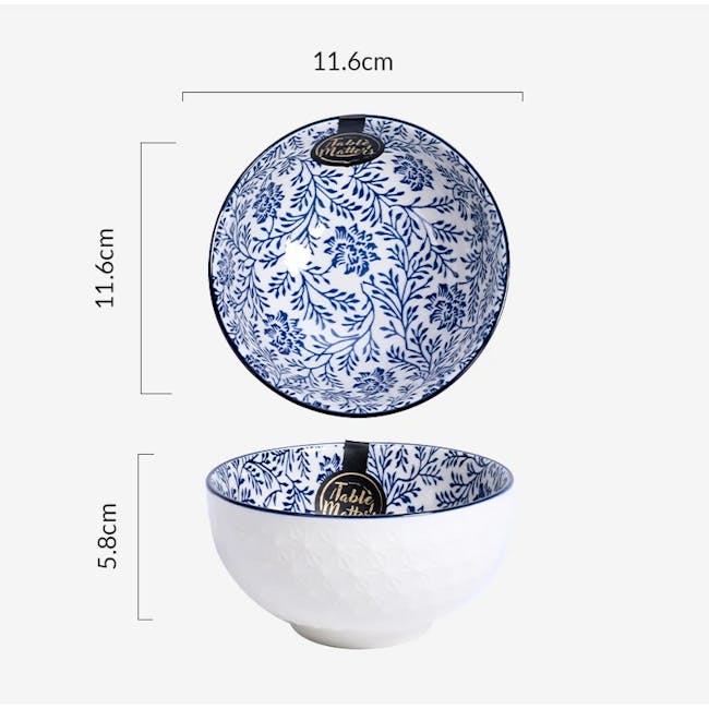Table Matters Floral Blue Bowl (3 Sizes) - 2