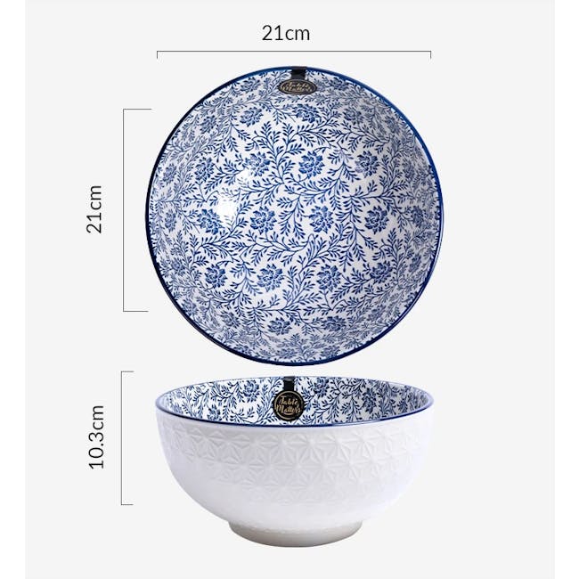 Table Matters Floral Blue Bowl (3 Sizes) - 4