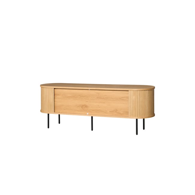 Nola TV Console 1.5m - Oak - 9 - Light wood, modern design, curved top, wooden texture, natural finish, minimalist style