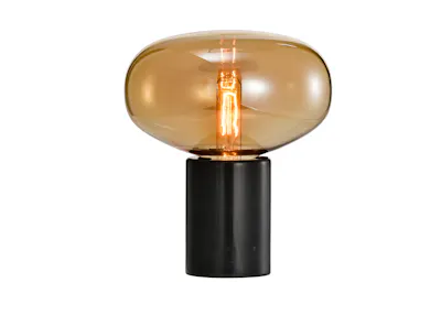 Marvy Marble Table Lamp - Black, Amber