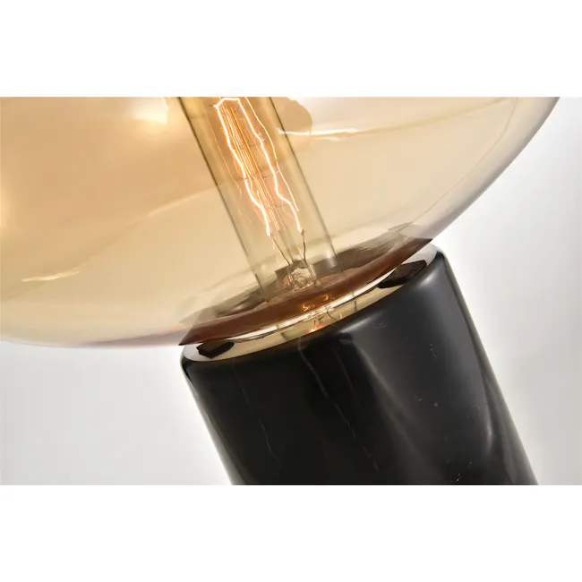 Marvy Marble Table Lamp - Black, Amber - 5 - Vintage light bulb, filament, glowing filament, incandescent light, bulb