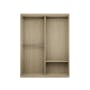 Lorren Sliding Door Wardrobe 1 with Glass Panel - Graphite Linen, Herringbone Oak - 1