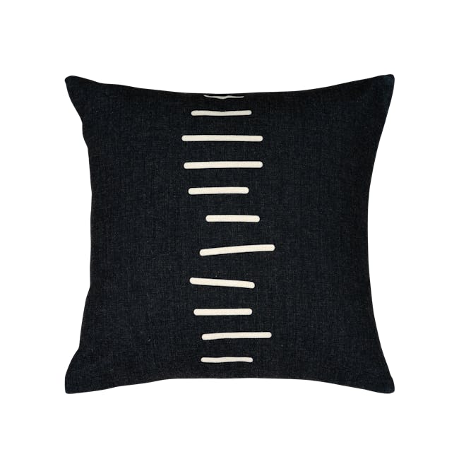 Linie Linen Cushion Cover - Black - 0