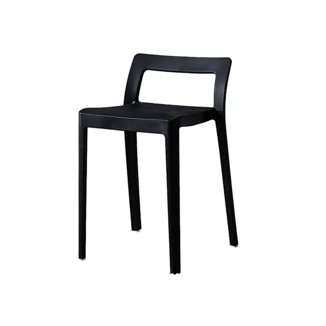 Lance Stackable Stool - Black - 1 - Modern minimalist chair, sleek black design, contemporary furniture, ergonomic support