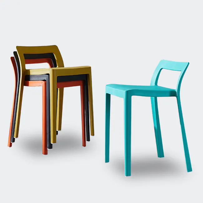 Lance Stackable Stool - Black - 4 - modern chair, colorful chairs, geometric design, abstract chairs, artistic chairs