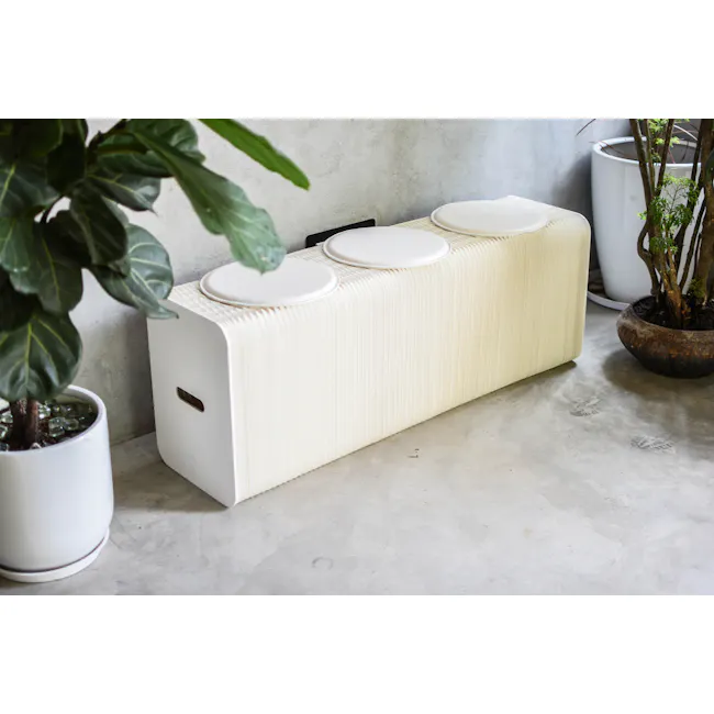 Athena 3 Seater Foldable Bench 1.5m - White - 13