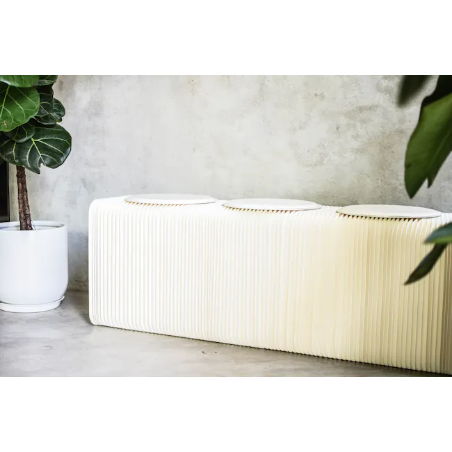Athena 3 Seater Foldable Bench 1.5m - White - 11