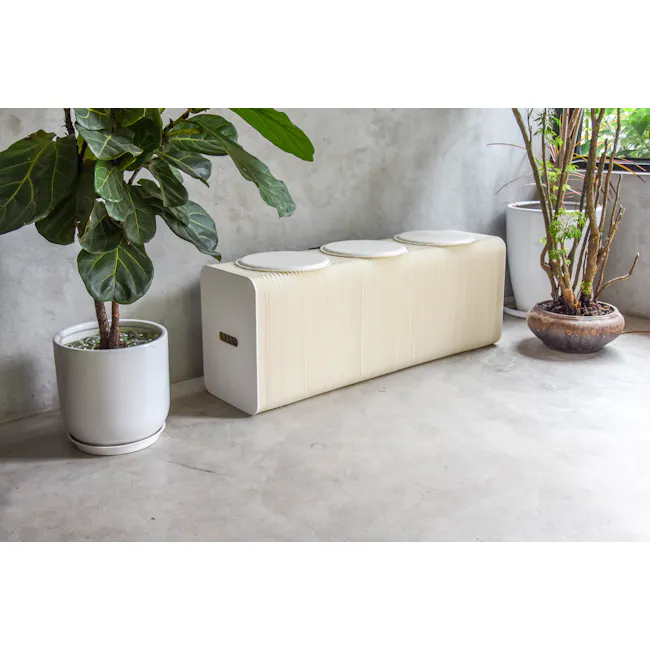 Athena 3 Seater Foldable Bench 1.5m - White - 16