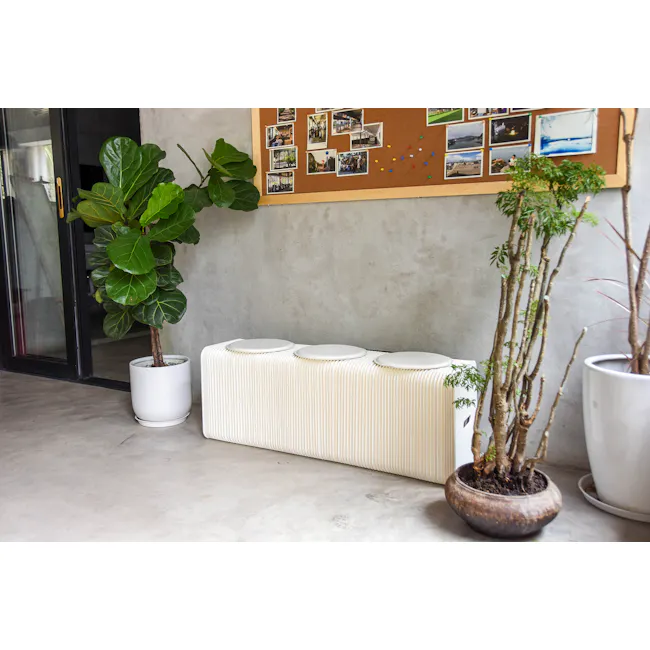 Athena 3 Seater Foldable Bench 1.5m - White - 17