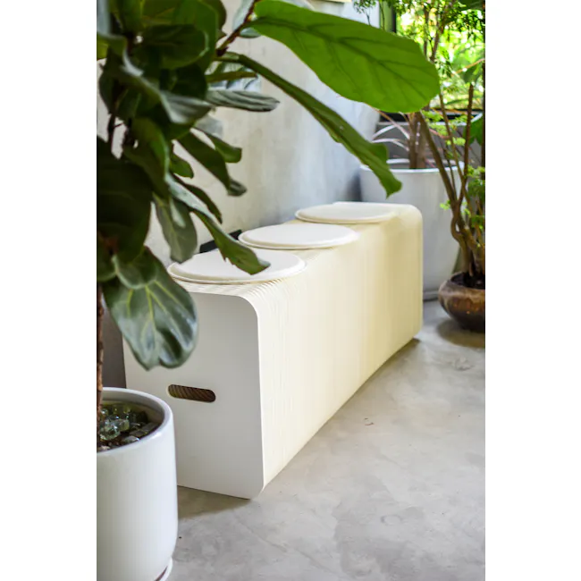 Athena 3 Seater Foldable Bench 1.5m - White - 12