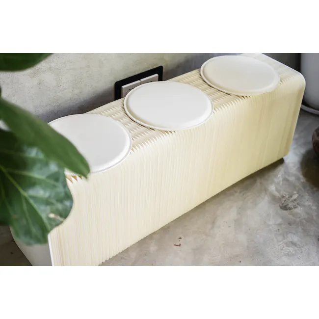 Athena 3 Seater Foldable Bench 1.5m - White - 7