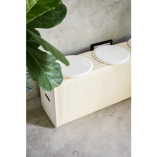 Athena 3 Seater Foldable Bench 1.5m - White - 8