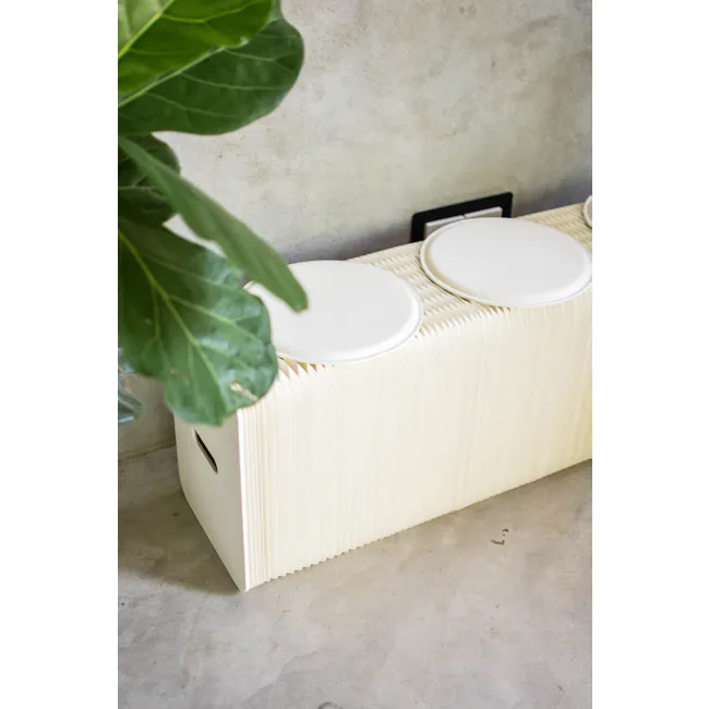Athena 3 Seater Foldable Bench 1.5m - White - 15