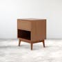 Aspen Queen Storage Bed in Acru with 2 Kyoto Top Drawer Bedside Table in Walnut - 15