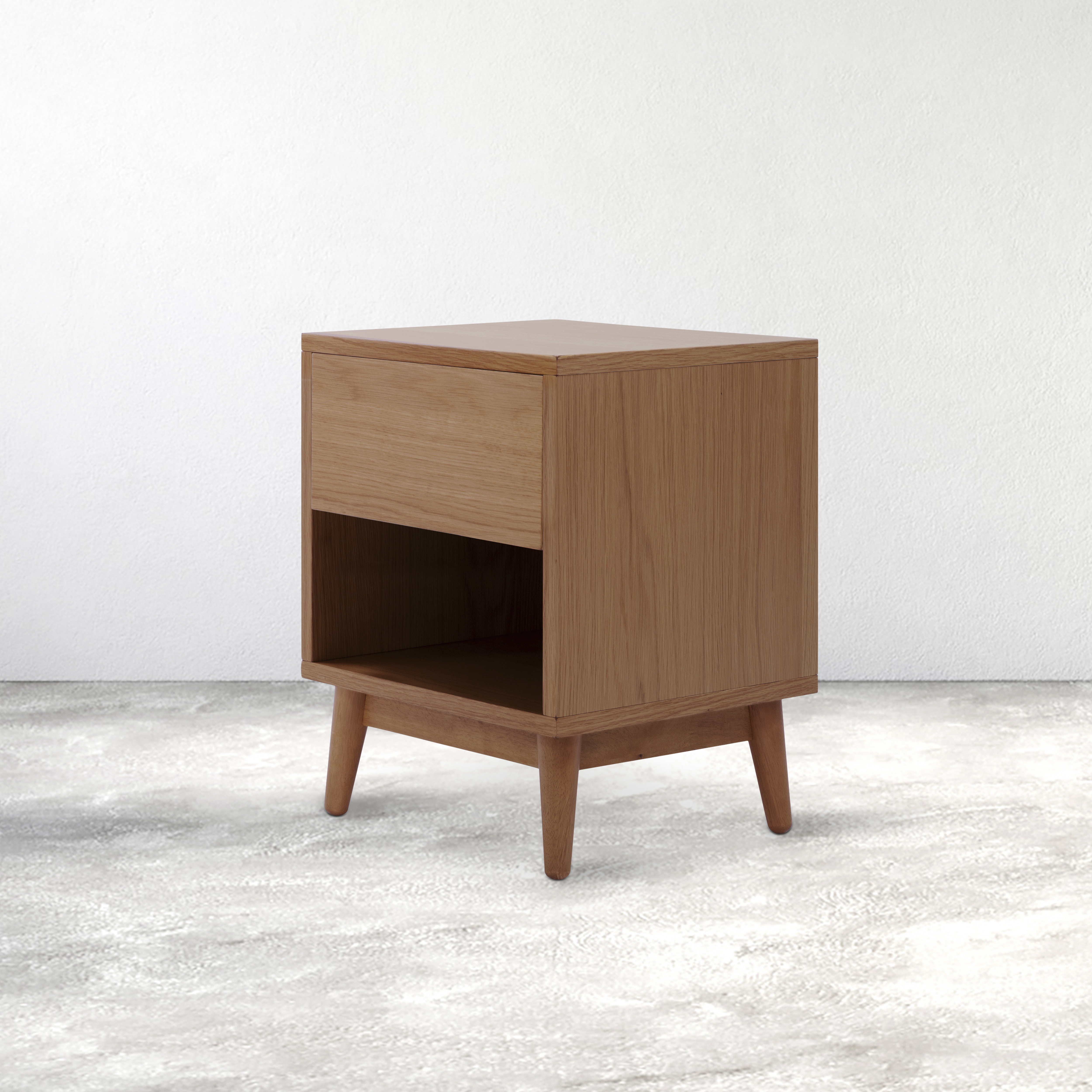 walnut oak bedside table