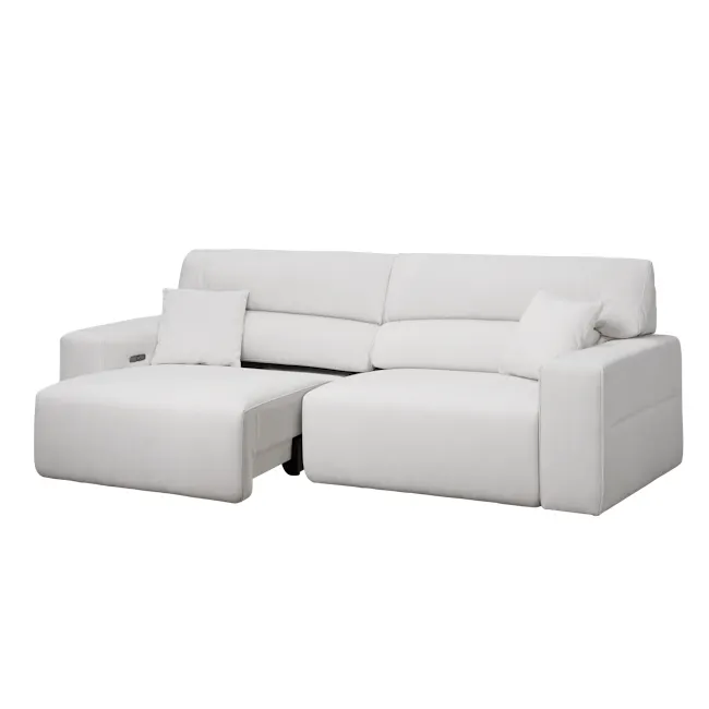 Forte 4 Seater Power Sliding Extension Sofa - Misty Grey (Scratch Resistant) - Zero Wall - 1