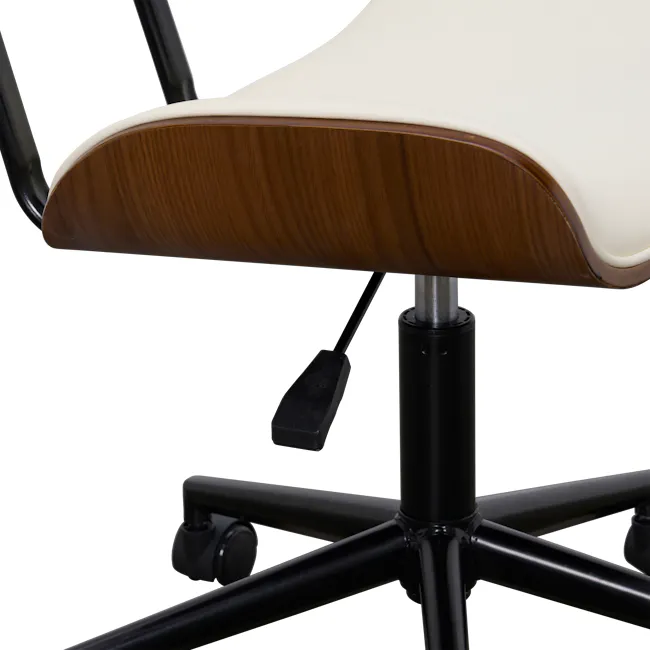 Edson Mid Back Office Chair - Ivory (Faux Leather) - 9