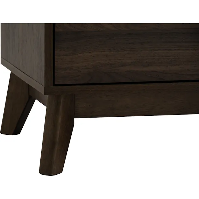 Herschel 9 Drawer Chest 1.5m - Walnut - 13 - Dark wood furniture, side table, wooden legs, sturdy base, polished finish