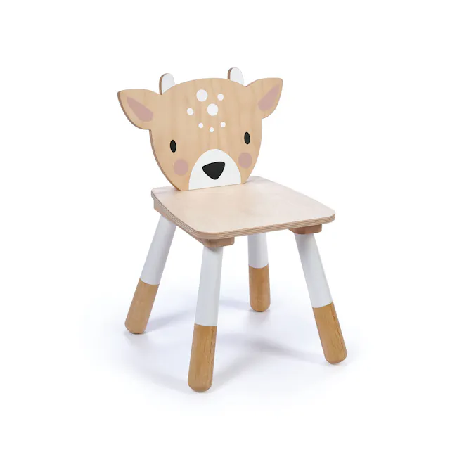 Tender Leaf Forest Chair Set of 2 - Racoon & Deer - 3 - Wooden animal chair, wooden animal design, wooden table, wooden