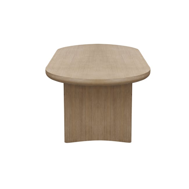 Catania Coffee Table - 11 - Wooden round table, minimalist design, natural wood finish, light brown color, simple structure