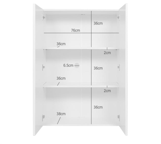 Fikk 2 Door Tall Cabinet - White Fluted - 11
