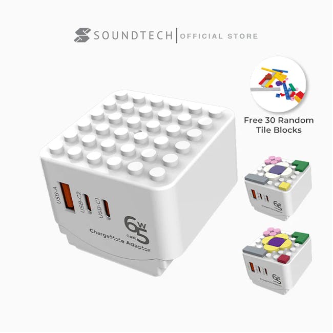 SOUNDTECH World Travel Adaptor with GaN PD65Watts USB Quick Charger (TA-865C) - 11