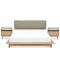 Ryoko Queen Platform Bed with Cushioned Headboard with 2 Ryoko Bedside Tables