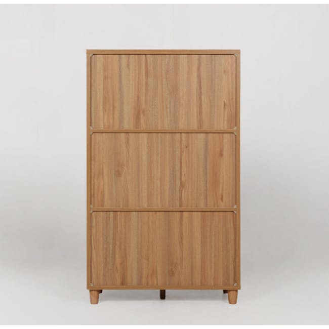Jael Tall Cabinet with 3 Textured Glass Doors 0.8m - Oak - 8