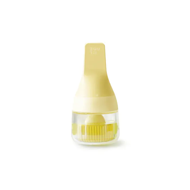 Zuutii Oil Dispenser with Brush - Lemon Yellow - 1 - Hygienic baby bottle with a sleek design, Transparent bottle showcasing