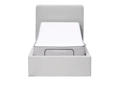 Aeva Super Single Adjustable Bed - Grey Boucle