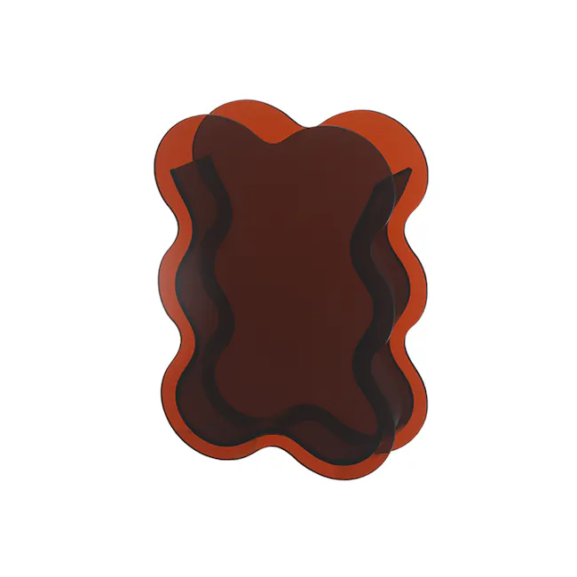 Wavy Acrylic Vase - Brown - 1