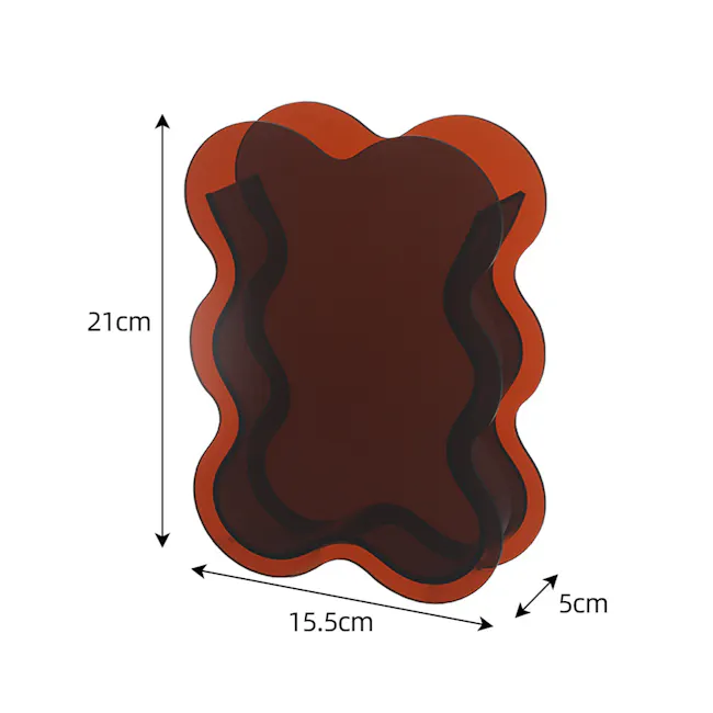 Wavy Acrylic Vase - Brown - 4