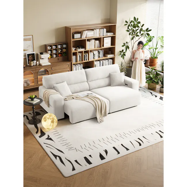 Forte Left Arm Power Sliding Extension Sofa Unit - Pearl River (Scratch Resistant) - 7